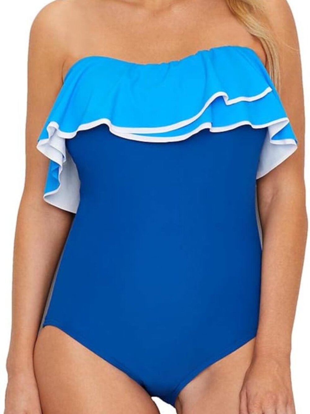 Coco Reef Womens Contours Agate Ruffle Bandeau One Piece Swimsuit - Picture 1 of 1